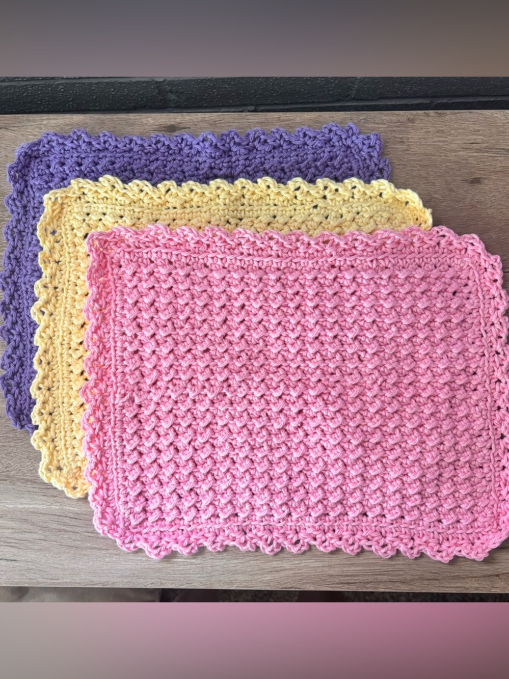 Crochet Dishcloth Set-3 - Picture 3 of 4